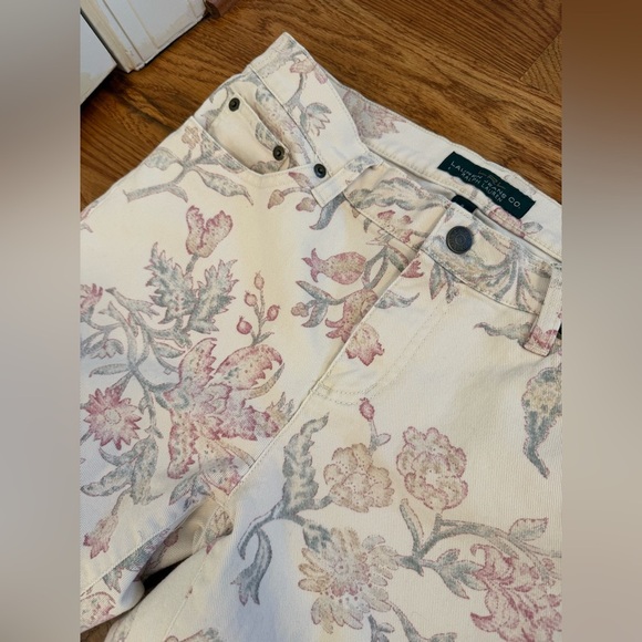 LRL Lauren Jeans Co. Ralph Lauren Multicolor Floral Modern Straight Ankle Size 8 - Picture 5 of 10
